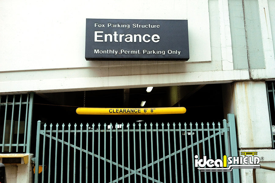 Clearance bar installed at facility entrance