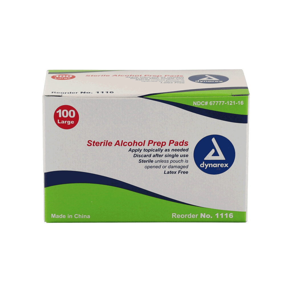 Sterile alcohol prep pads box front view