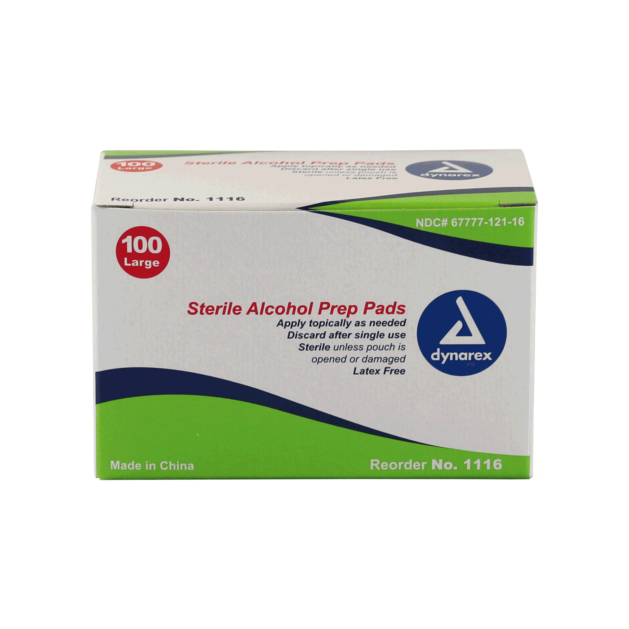 Sterile alcohol prep pads box front view