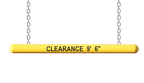 Clearance bar with chain suspension