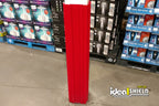 Round red column wrap on retail column