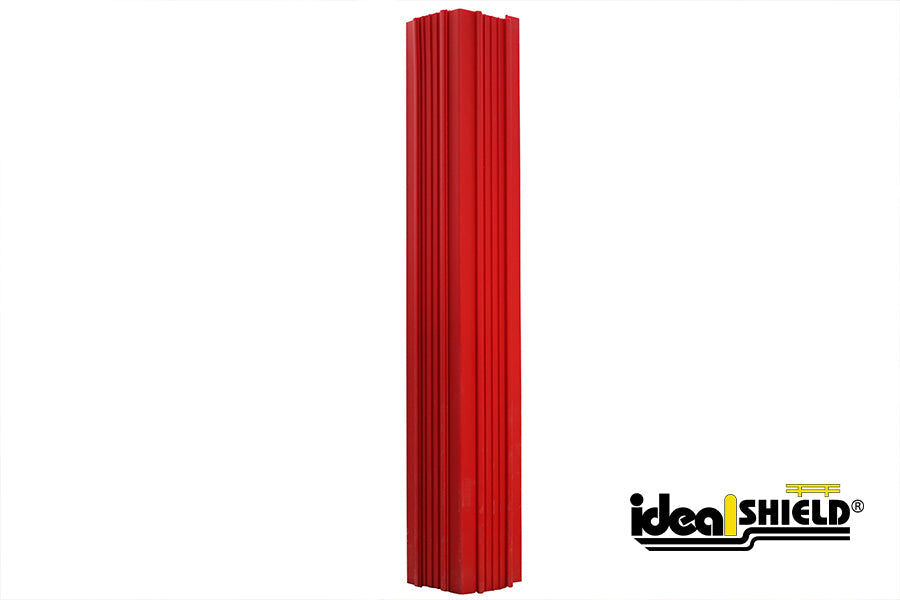 Red square column wrap installed at facility