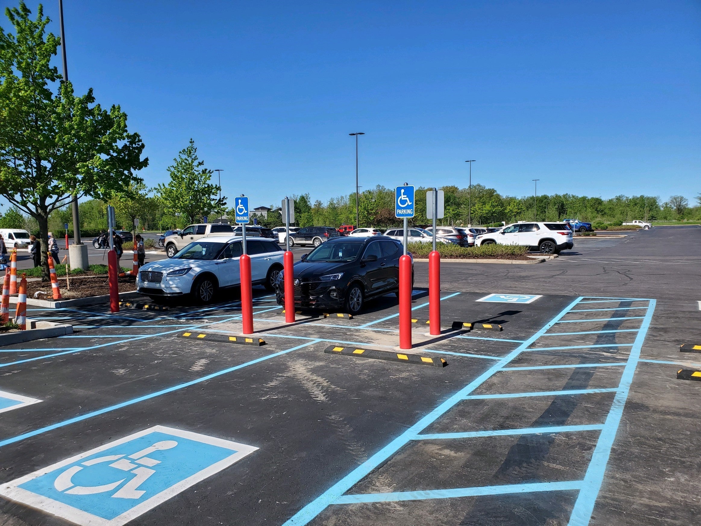 Rubber parking block installed at Costco