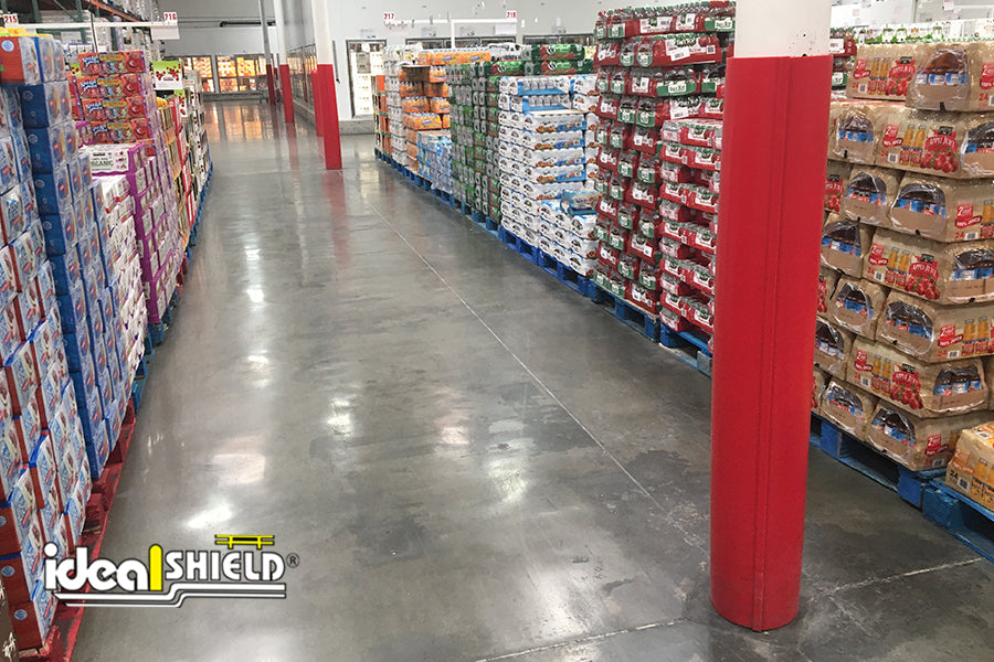 Column wraps installed at Costco store