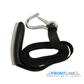 Shopping cart retrieval strap with plastic handle