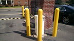 Bollard covers at hospital parking area