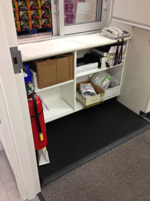 Custom pharmacy mat installed