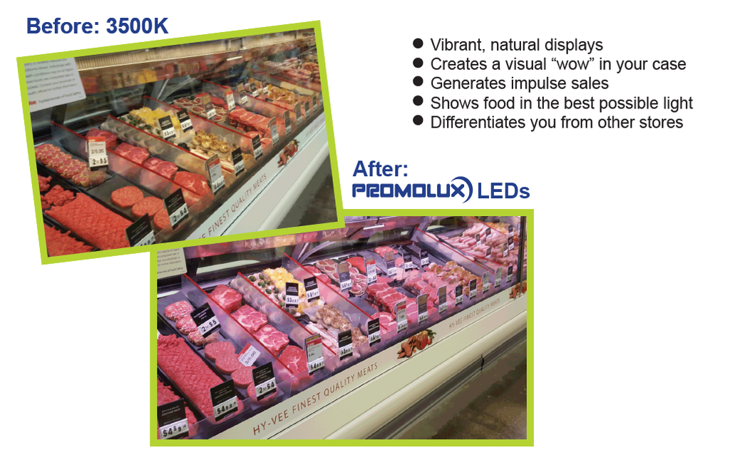Before and after Promolux LED lighting comparison
