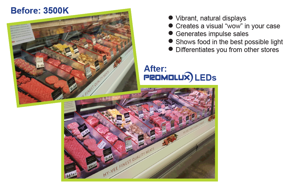 Before and after Promolux LED lighting comparison