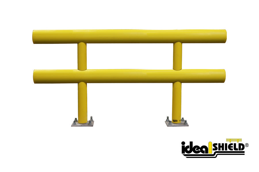 Yellow standard guardrail installed at facility