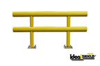 Yellow standard guardrail installed at facility
