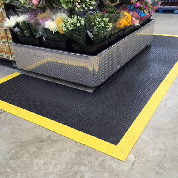 Custom mat for floral display case area