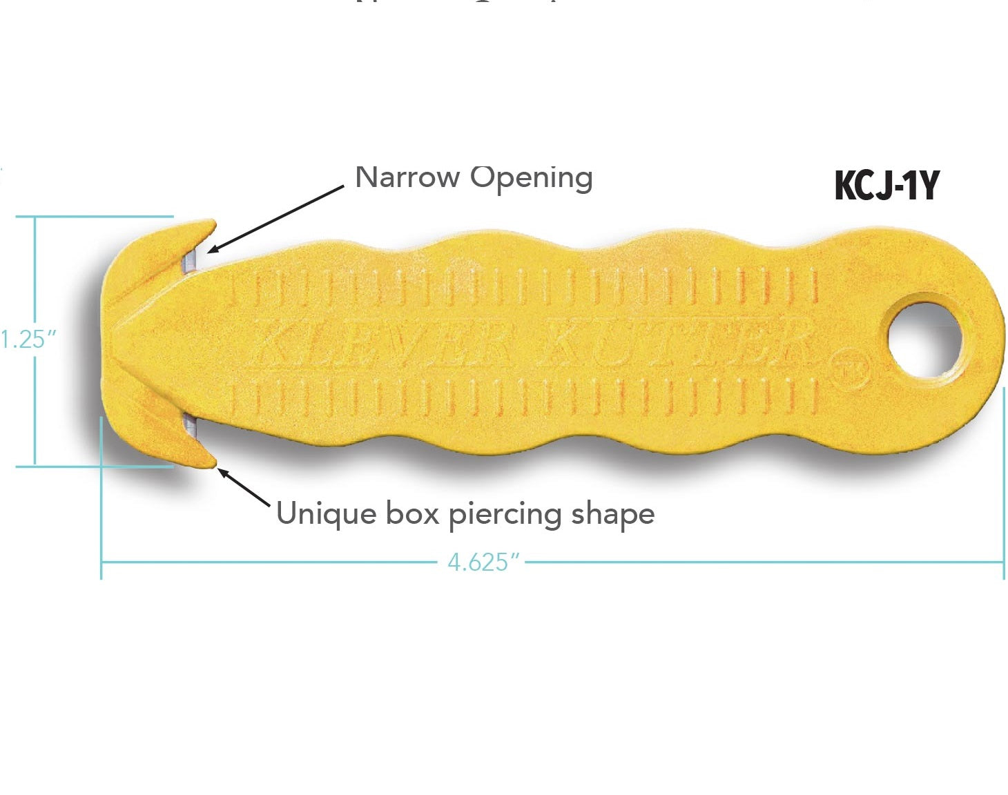 Klever Kutter safety cutter diagram showing recessed blade