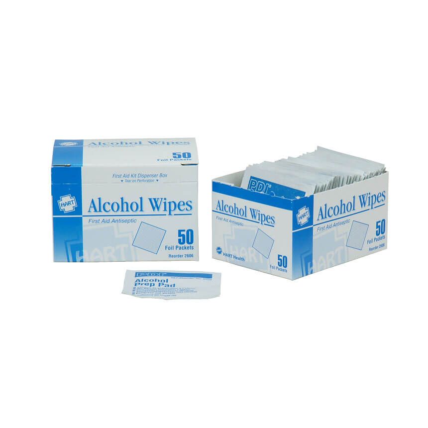 Alcohol prep pads individual packet view
