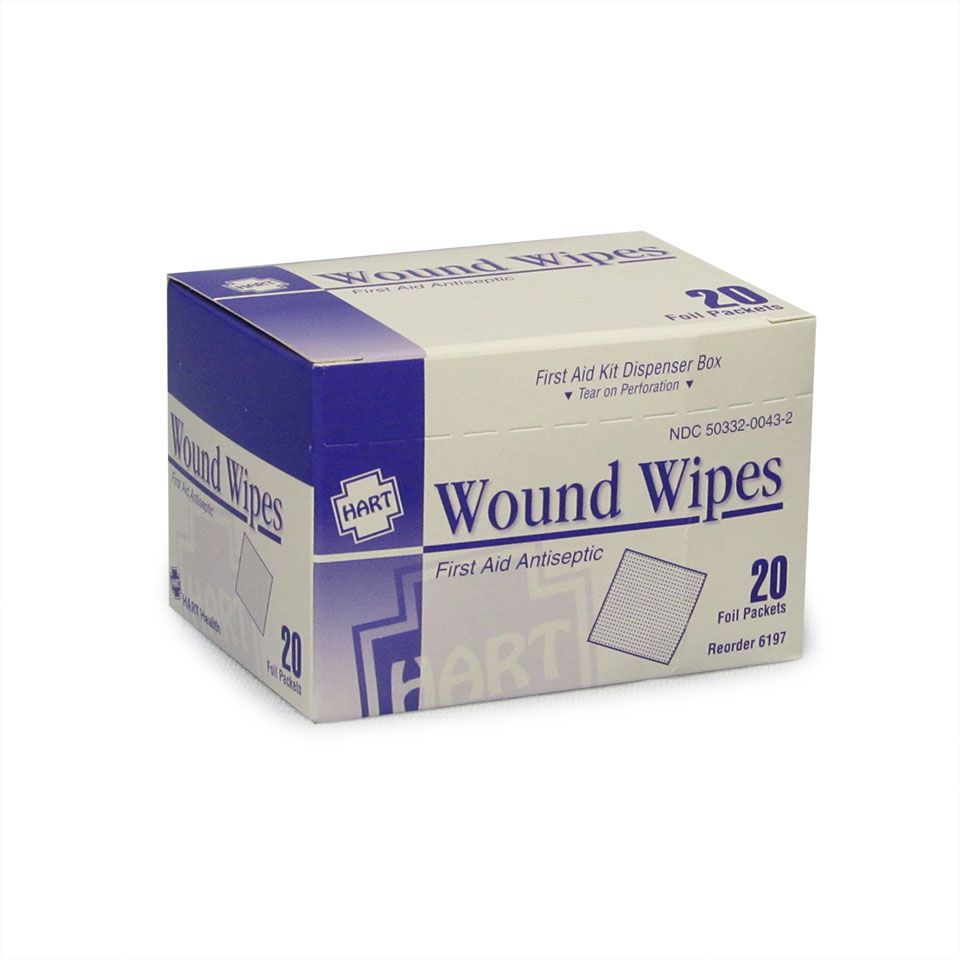 Antiseptic wound wipes box front view