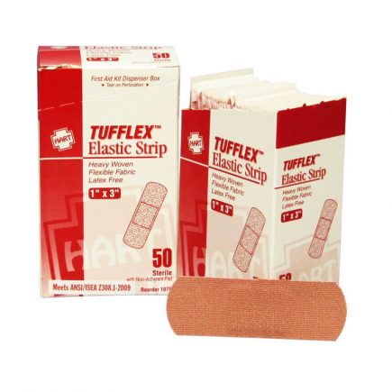 Tufflex elastic strip bandages 50-count box deployed