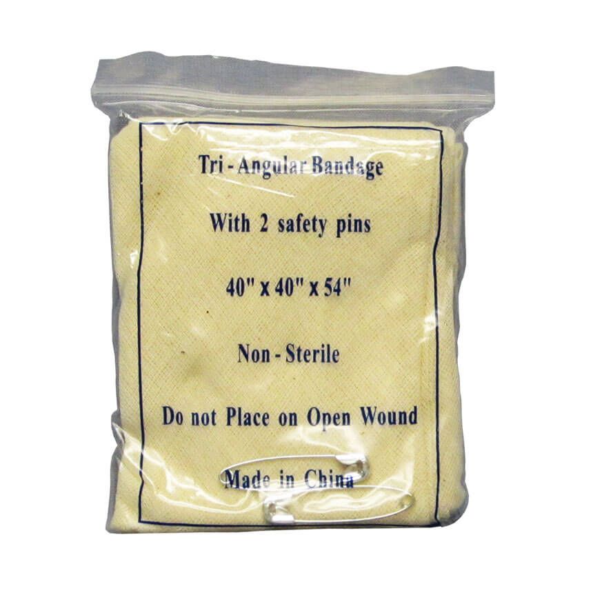 Triangle bandage in zip-top bag