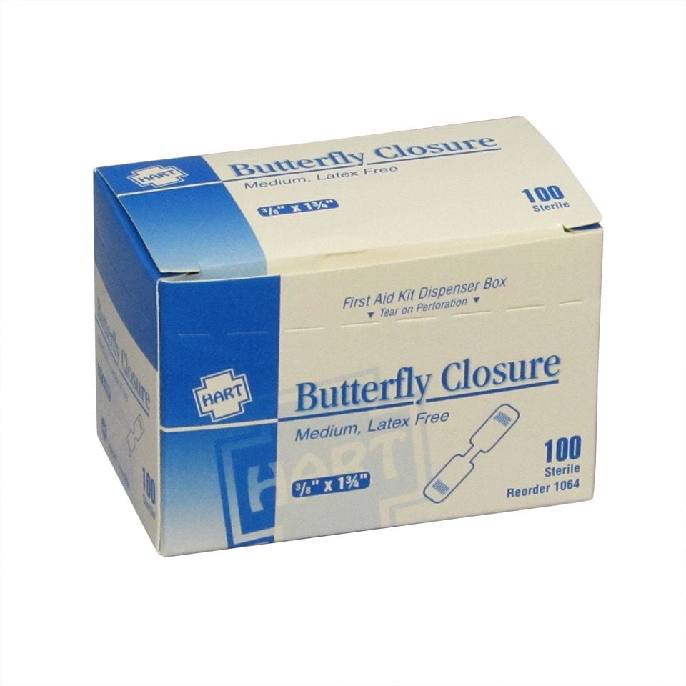 Butterfly wound closures box front view