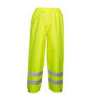 Hi-vis reflective rain pants back view