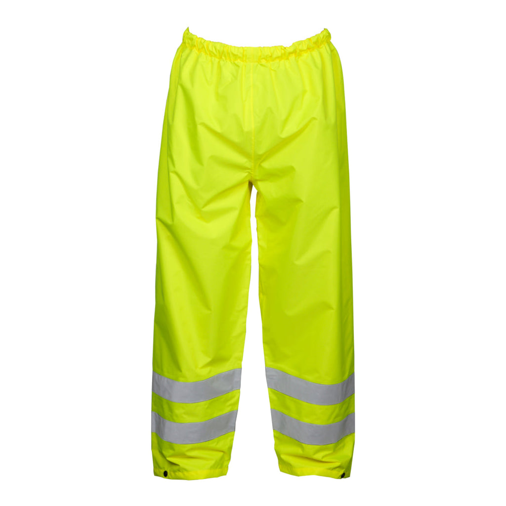 Hi-vis reflective rain pants front view