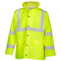 Hi-vis reflective rainwear jacket front view