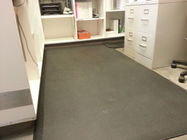Custom TuffSkin mat in receiving area