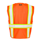 Orange hi-vis safety vest mesh back view