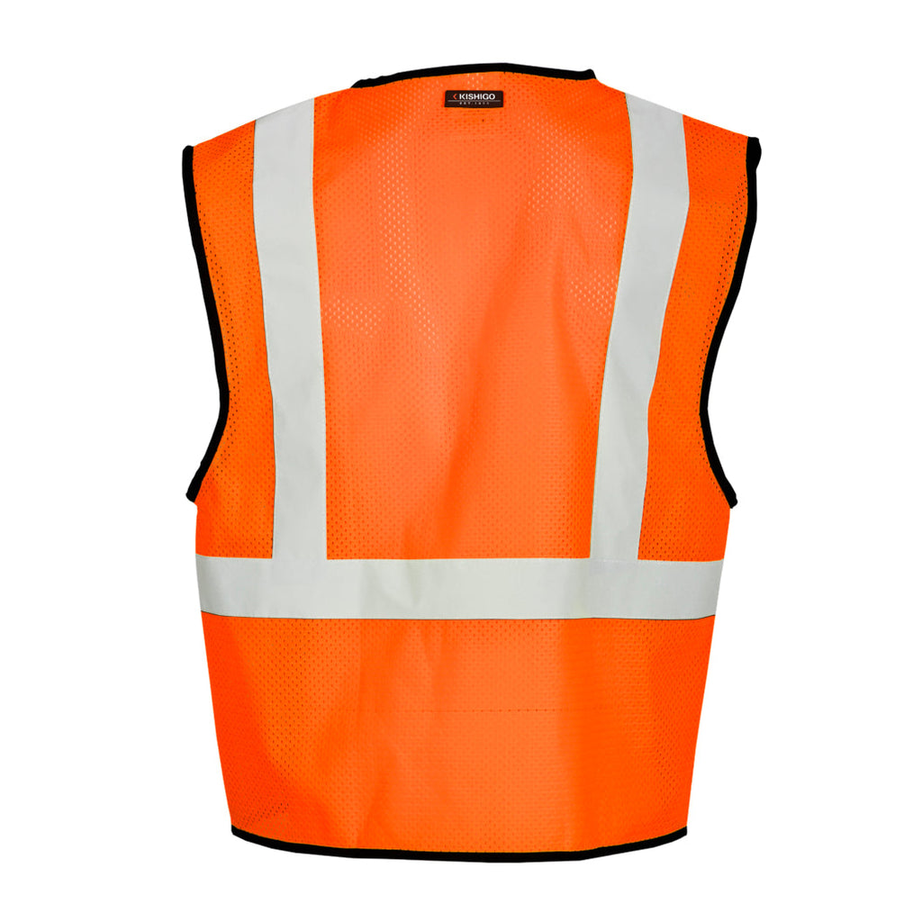 Orange hi-vis safety vest back view